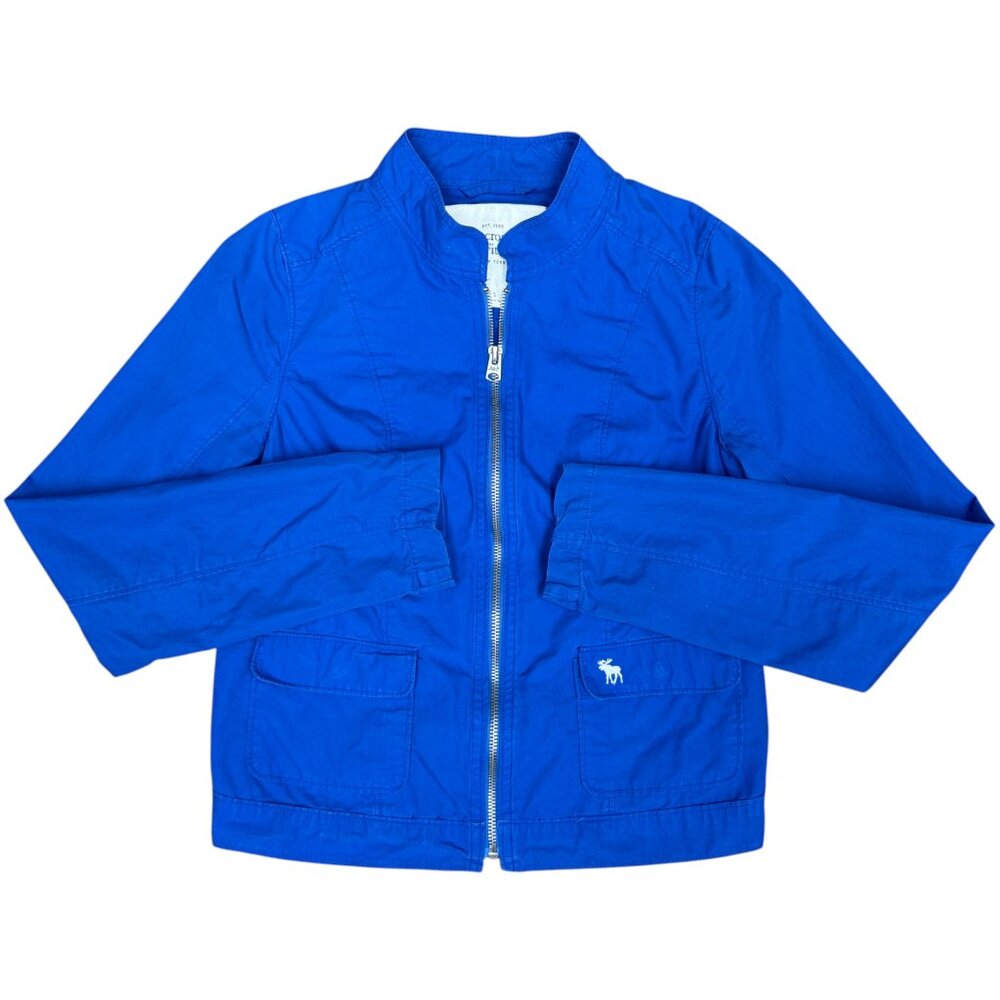 Women'sβ ABERCROMBIE & FITCH Canvas Zip-Up Bomber Jacket Blue | Size S
